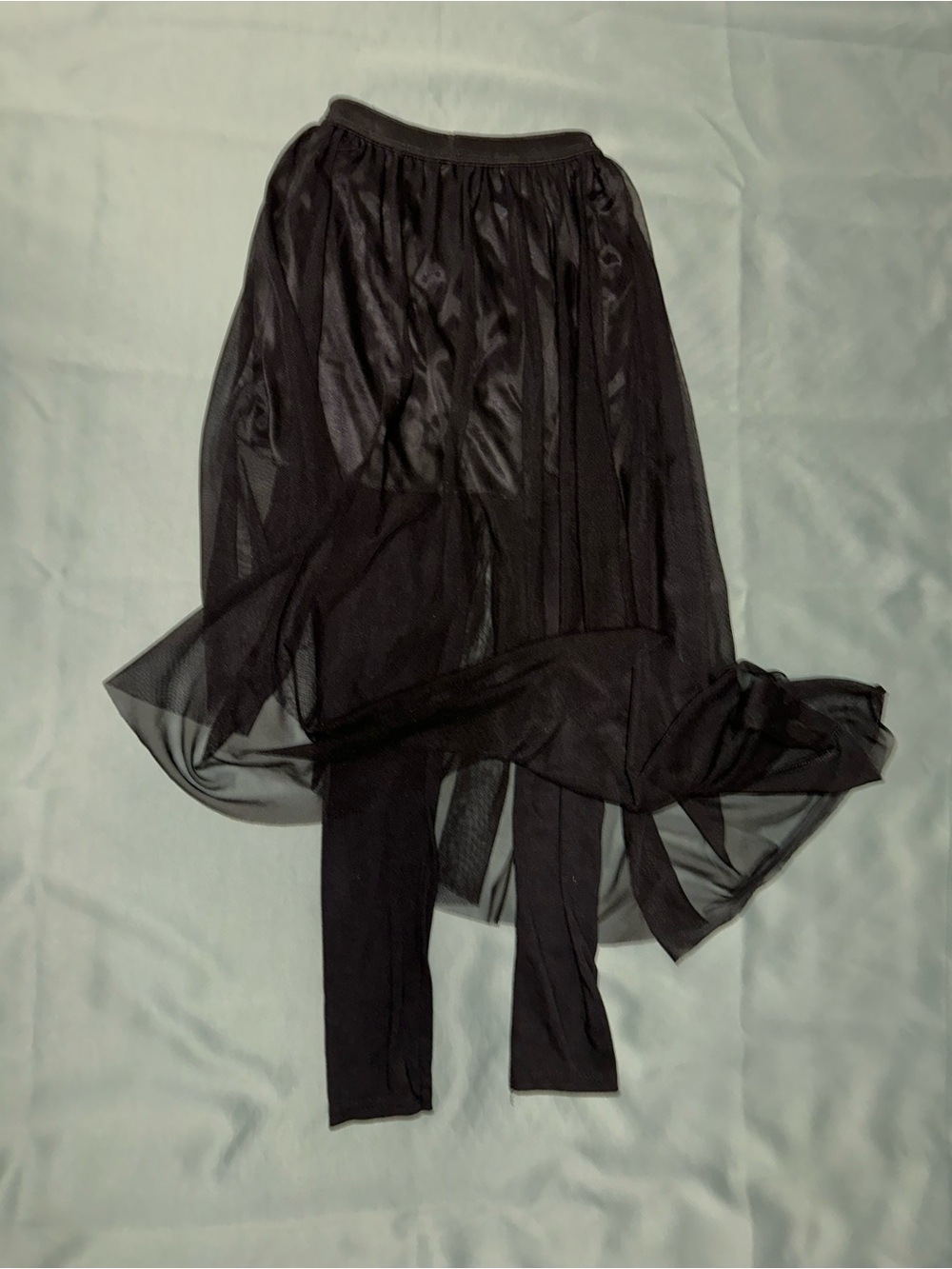 Black Sheer Tulle Skirted Leggings